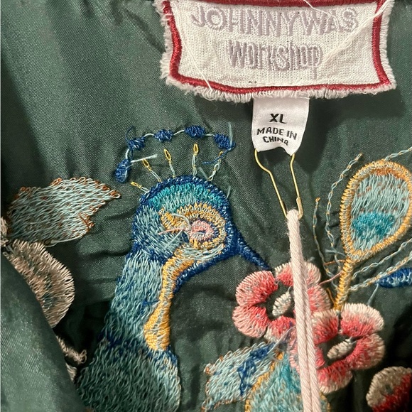 STUNNING ** LIKE NEW Johnny Was Silk Quito Victorian Prairie Blouse Long Sleeve - Picture 7 of 8